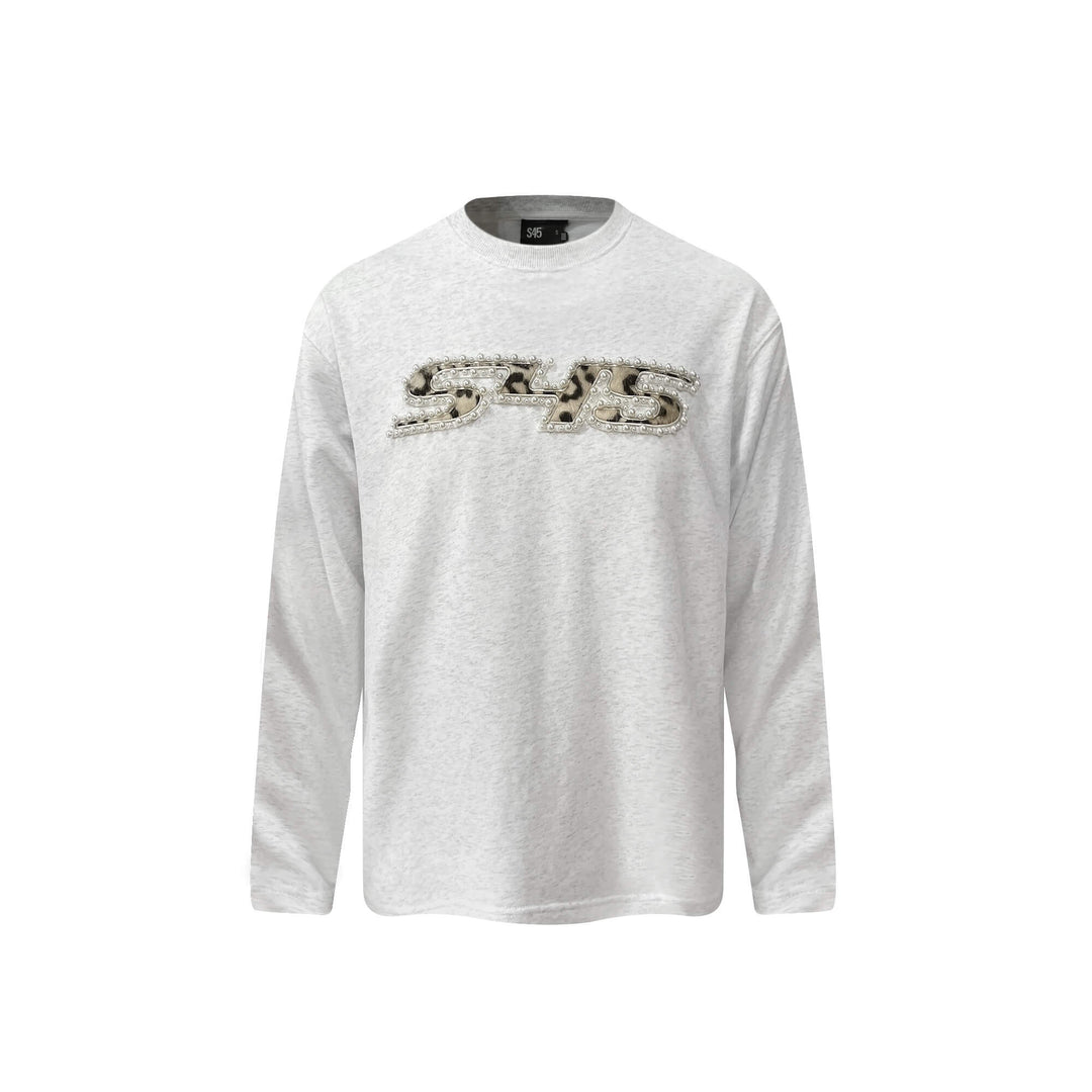 S45 Leopard Patch Pearl Logo Long Sleeve Tee | Face 3 Face