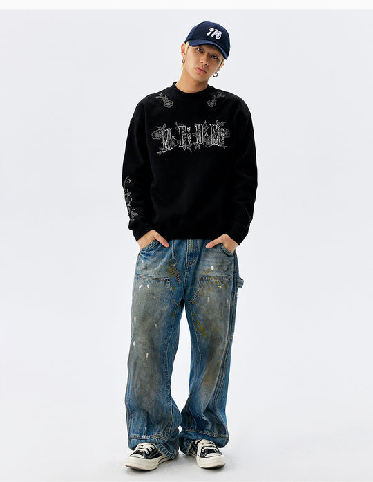 MEDM Floral Logo Embroidered Sweatshirt | Face 3 Face