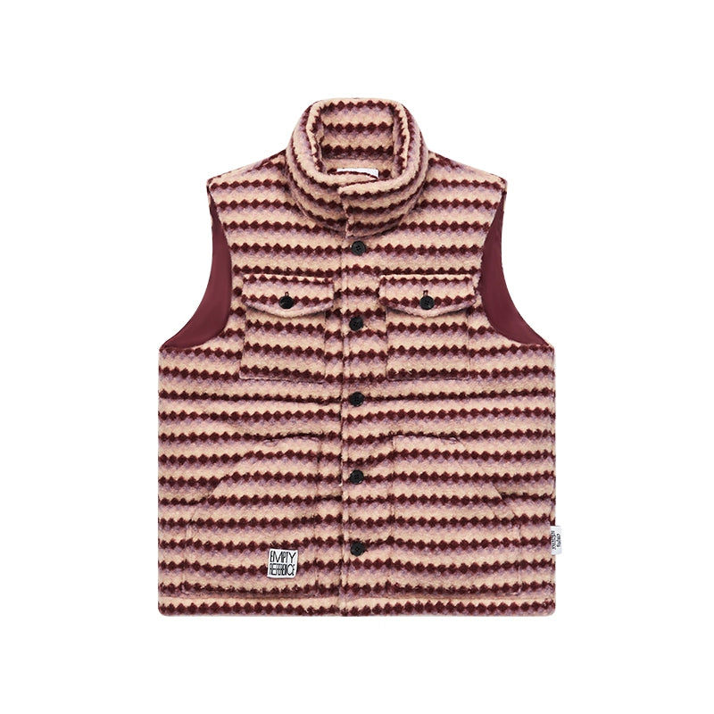 EMPTY REFERENCE Tweed Striped Puffer Vest | Face 3 Face