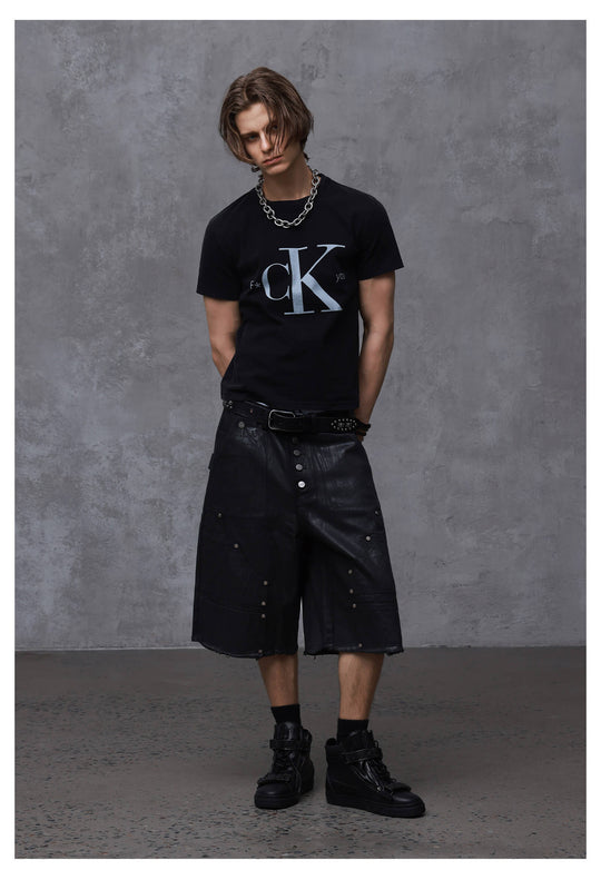ANTIDOTE Slogan Print Washed Short Sleeve Tee | Face 3 Face