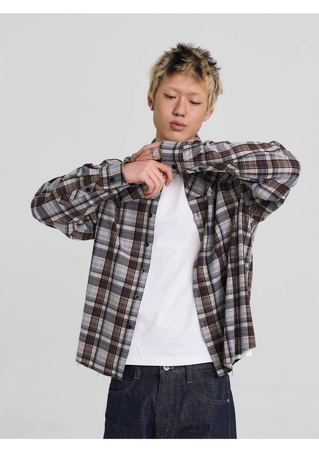 EVILKNIGHT(EK) Plaid Long Sleeve Western Shirt | Face 3 Face