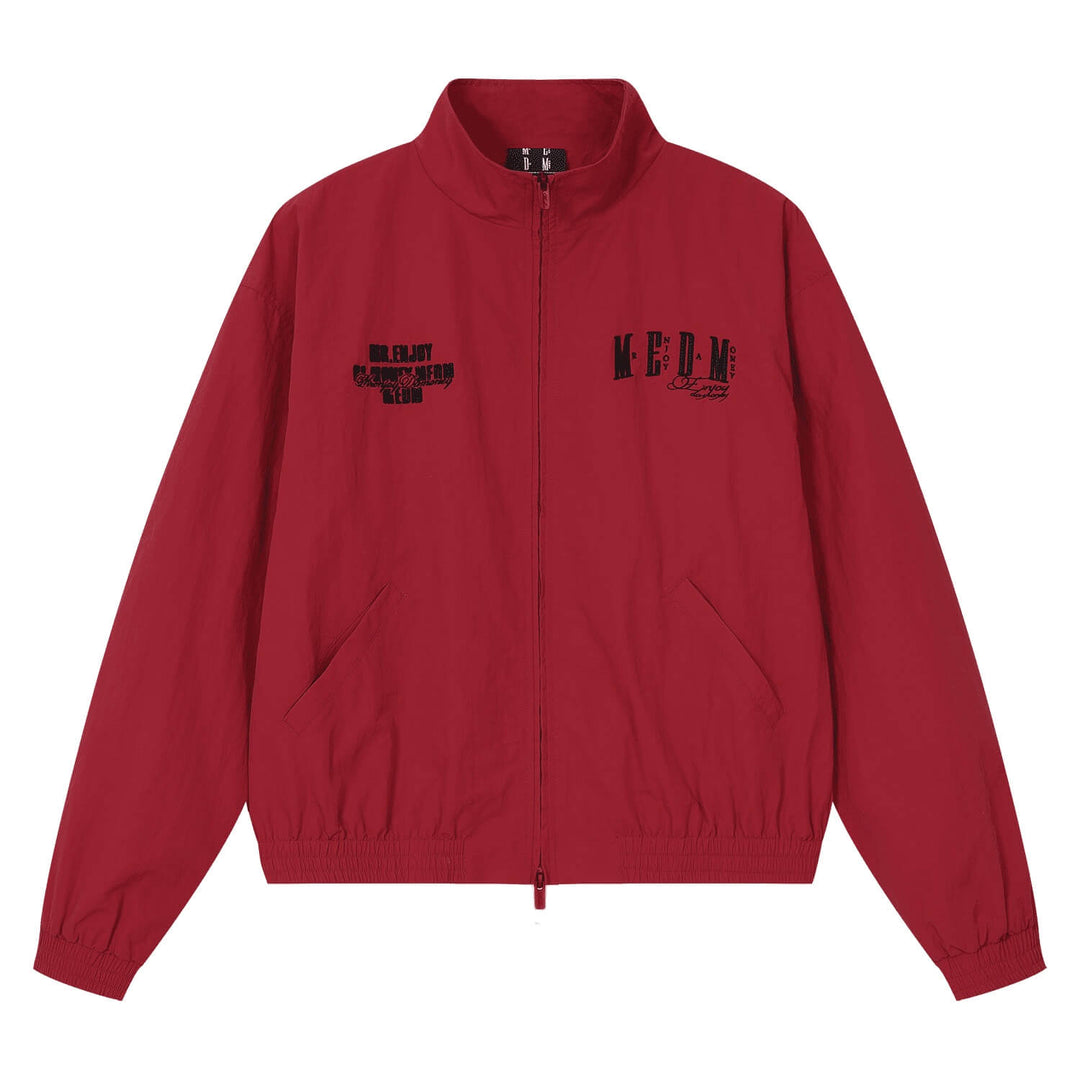 MEDM Logo Embroidered Double Zip Track Jacket | Face 3 Face
