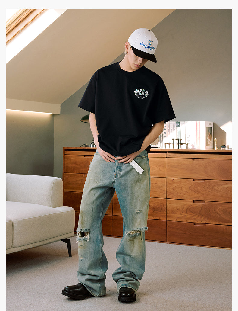 MEDM Flower Terry Logo Embroidery Tee | Face 3 Face