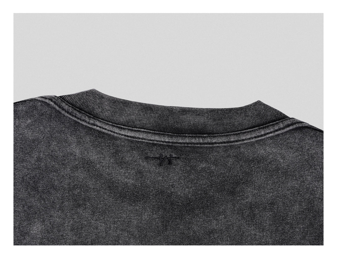 UNDERWATER Black Sand-Washed Basic Faded Tee | Face 3 Face