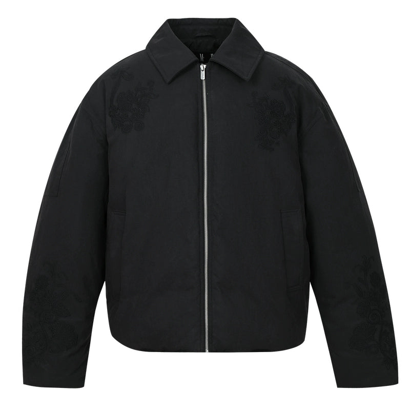 MEDM Floral Embroidered Puffer Jacket | Face 3 Face