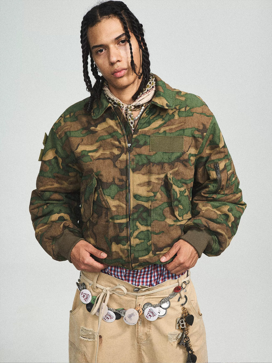 STEEPC Army Green Camouflage MA-2 Jacket | Face 3 Face