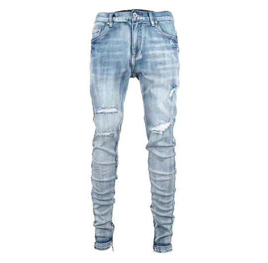 TGFCLUB Washed Distressed Slim Fit Stretch Jeans | Face 3 Face
