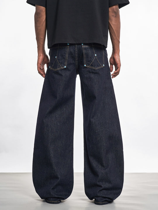 F3F Select Turquoise Studs Machete Jeans | Face 3 Face