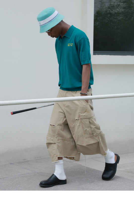 STEEPC Washed Distressed Baggy Multi Pocket Work Shorts | Face 3 Face