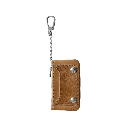 Remedy Metal Studded Keychain Coin Card Zipper Leather Wallet | Face 3 Face