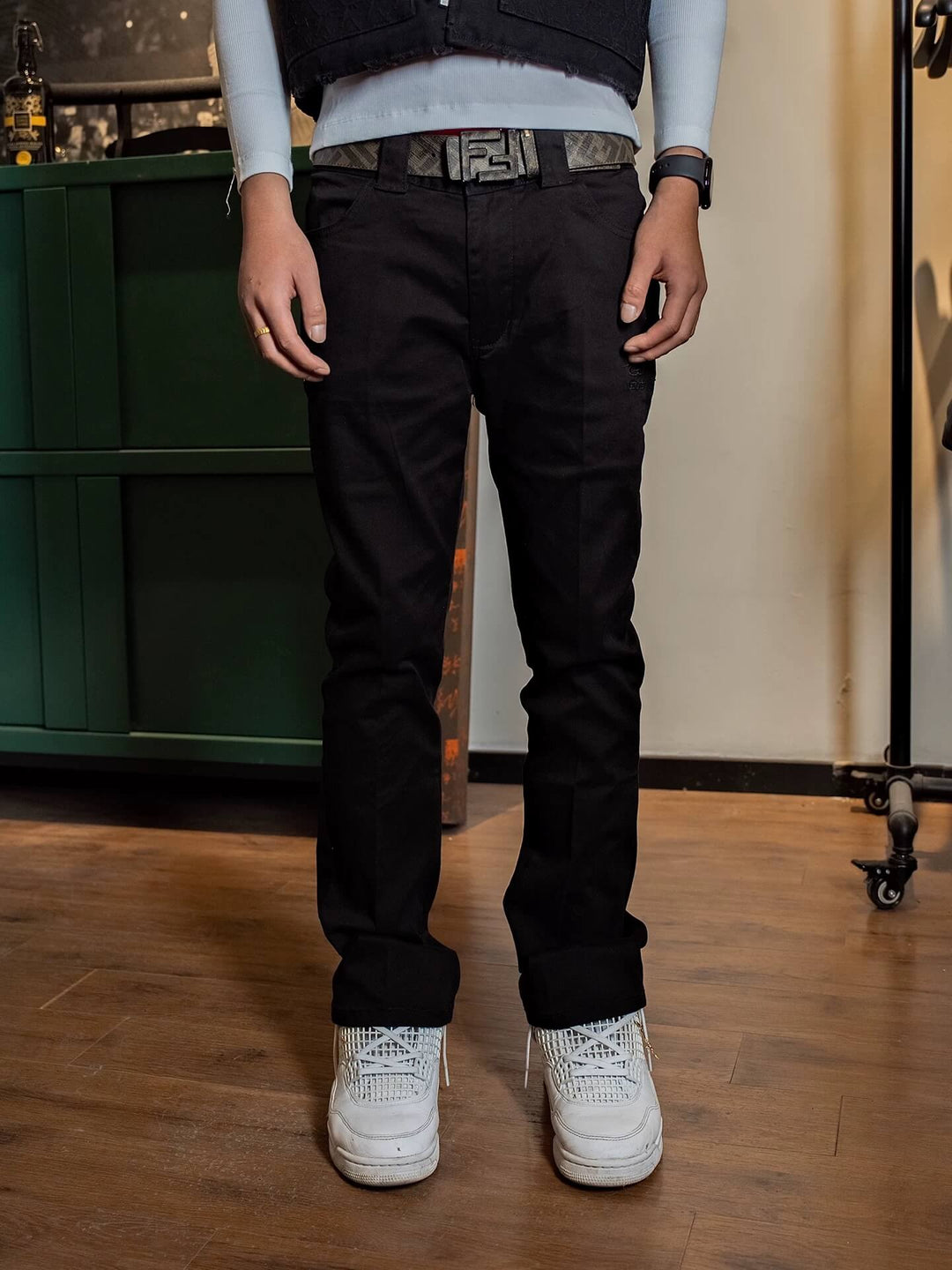 TGFCLUB Basic Slim Fit Flared Pants | Face 3 Face