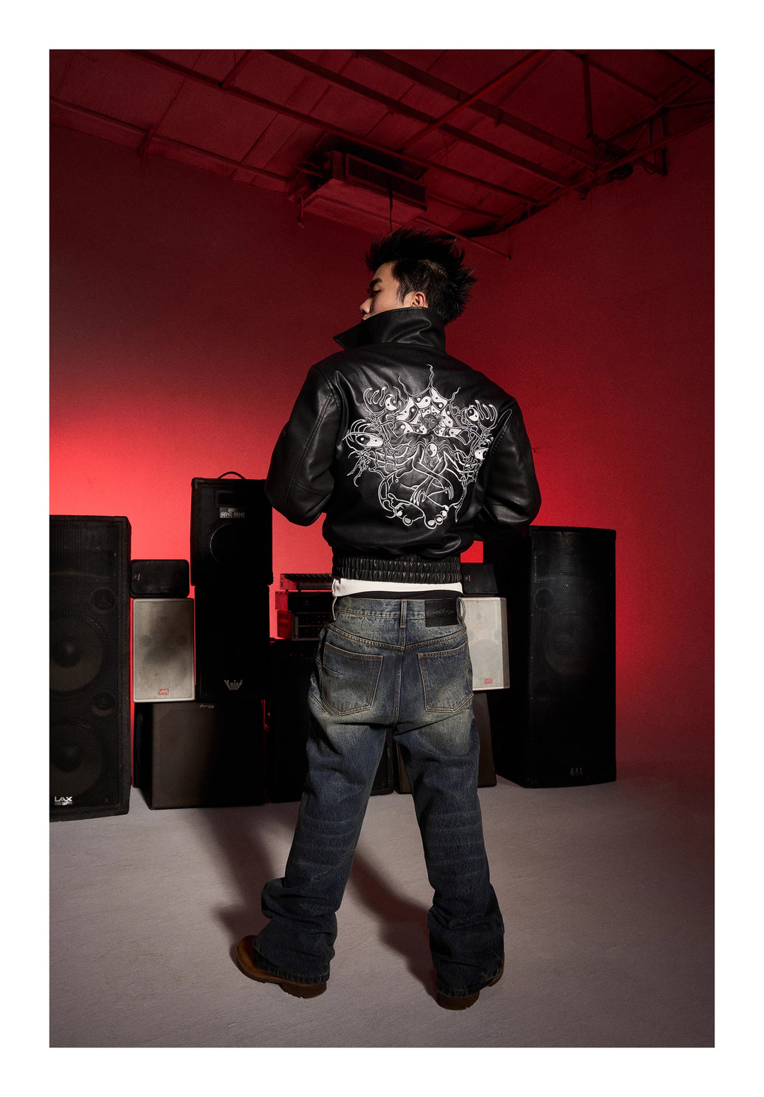 KARMANISTIC 3D Cat Whisker Washed Flared Pants | Face 3 Face