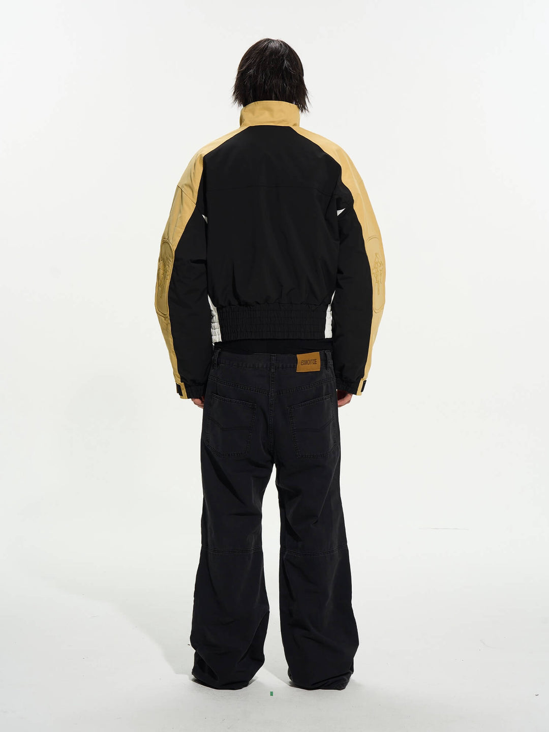 EXITMODE BY BLIND NO PLAN Horse Embroidered Elbow Patch Short Racing Jacket | Face 3 Face