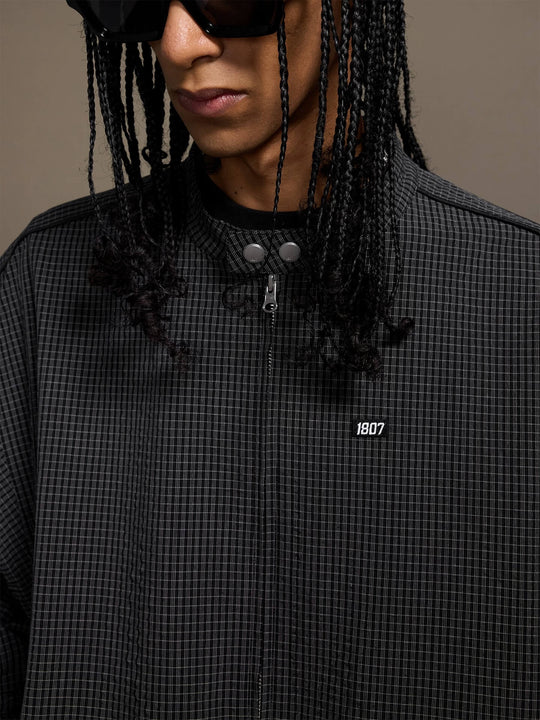 1807 Textured Plaid Track Jacket | Face 3 Face