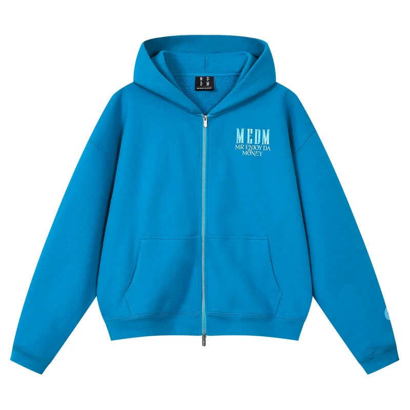 MEDM 3D Metallic Logo Zip Up Hoodie | Face 3 Face