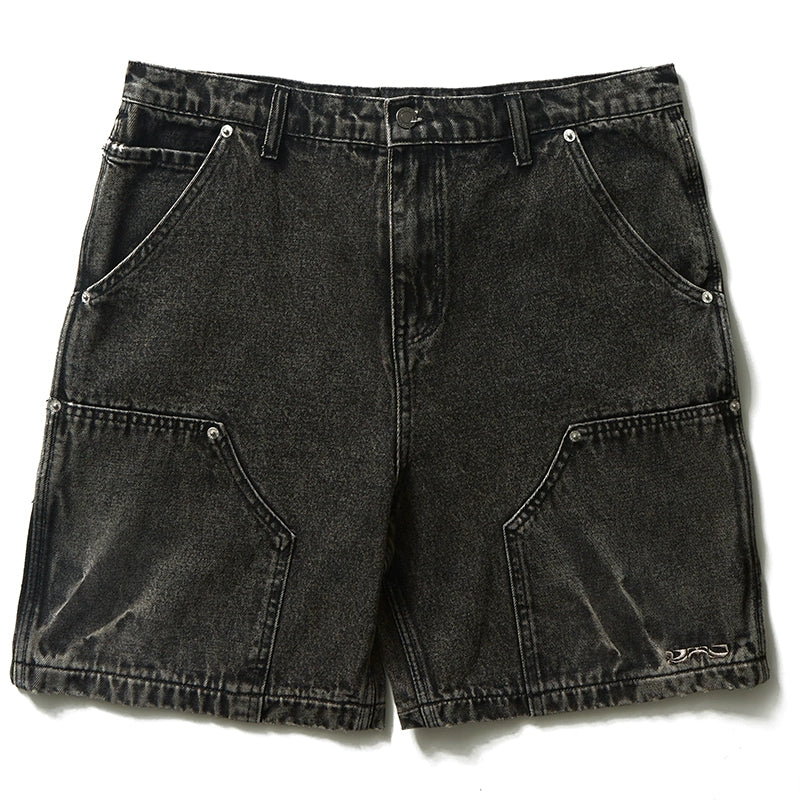 Remedy Washed Double Knee Denim Shorts | Face 3 Face