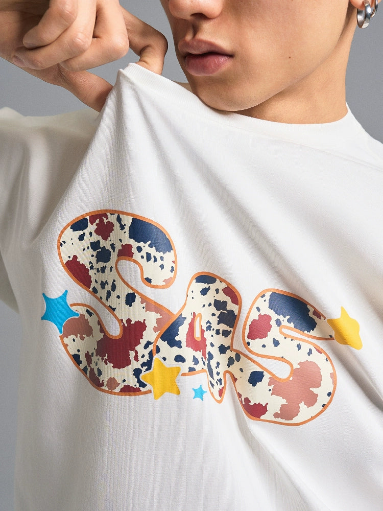 S45 Cow Print Basic Logo Tee | Face 3 Face