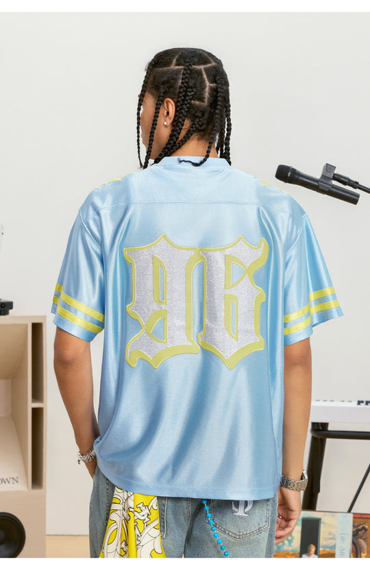 Small Town Kid Rhinestone Embroidered Hockey Jersey | Face 3 Face