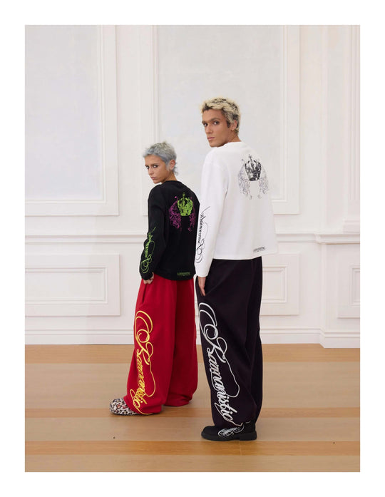 KARMANISTIC Original Embroidery Baggy Jogger Sweatpants | Face 3 Face