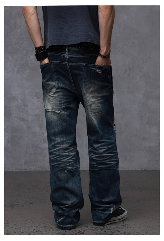 ANTIDOTE Stone Washed Ripped 3D Cut Jeans | Face 3 Face