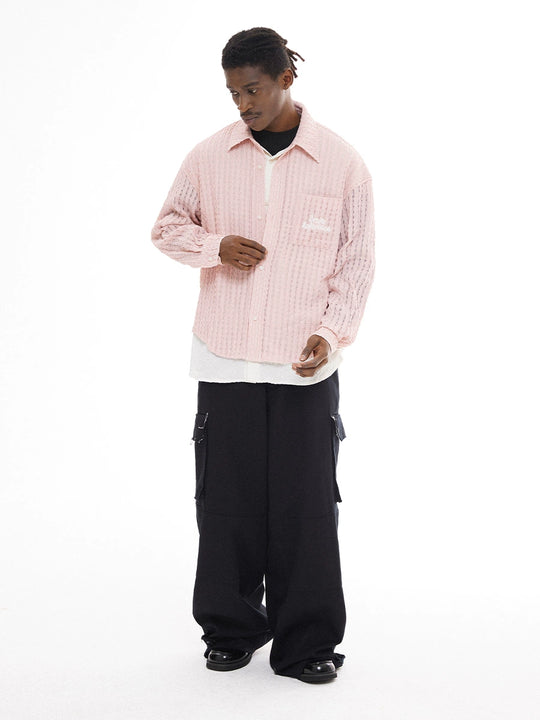 EMPTY REFERENCE Pink Faux Two Piece Long Sleeve Shirt | Face 3 Face