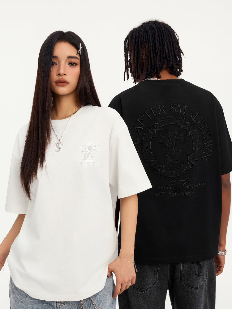 Small Town Kid Round Cross Patch Embroidered Tee | Face 3 Face