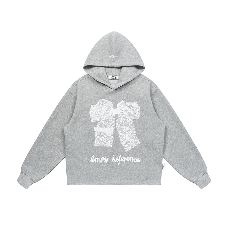 EMPTY REFERENCE Lace Bow Printed Hoodie | Face 3 Face