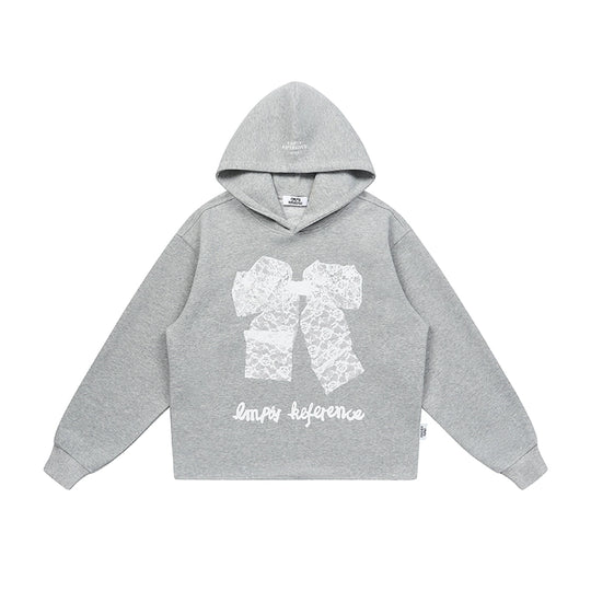 EMPTY REFERENCE Lace Bow Printed Hoodie | Face 3 Face
