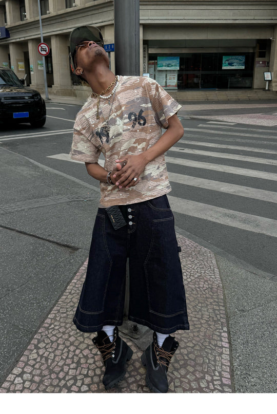 STEEPC Aged Desert Camo Pearl Embellished Print Tee | Face 3 Face