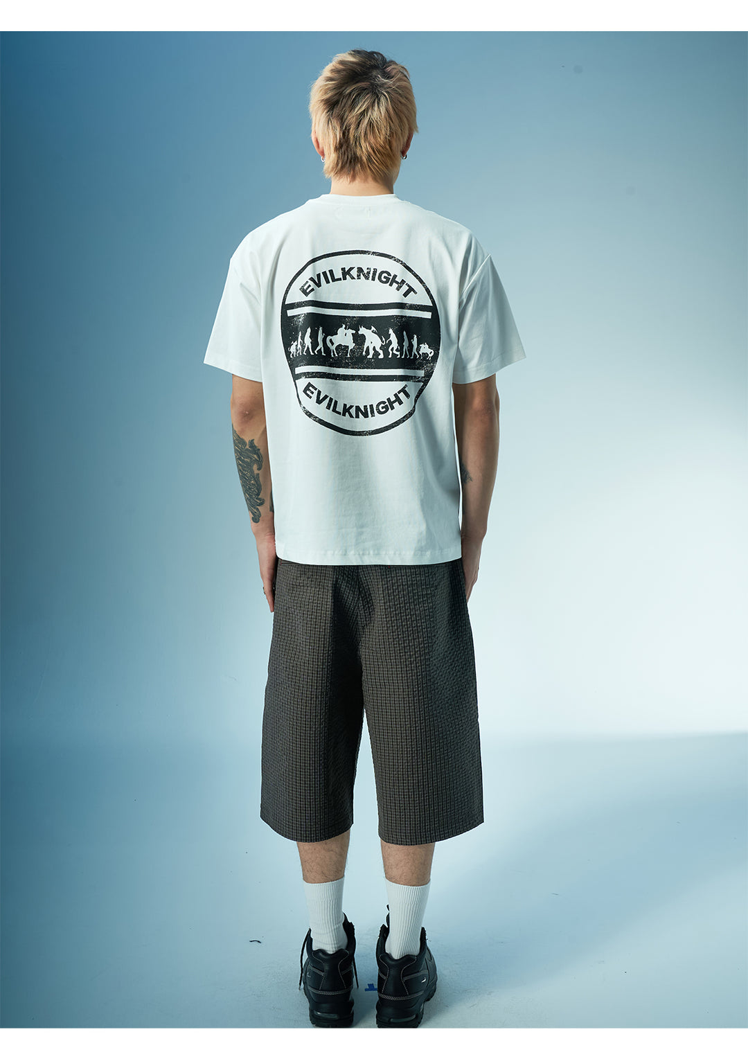 EVILKNIGHT(EK) Plaid Embroidered Shorts | Face 3 Face