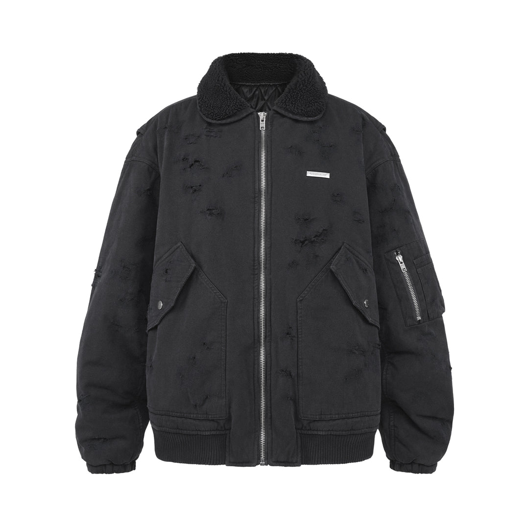 UNDERWATER Washed Destroyed Padded B-15 Jacket