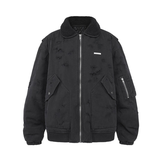 UNDERWATER Washed Destroyed Padded B-15 Jacket