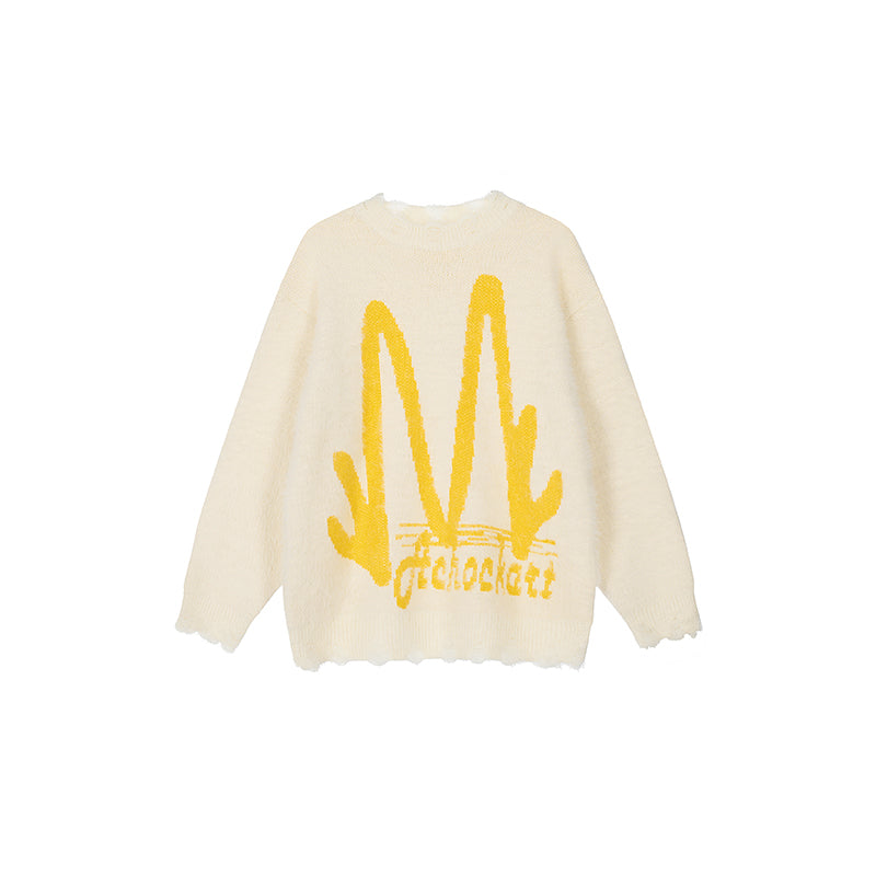 Achock M Letter Knit Sweater