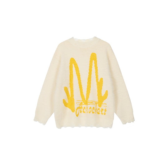 Achock M Letter Knit Sweater