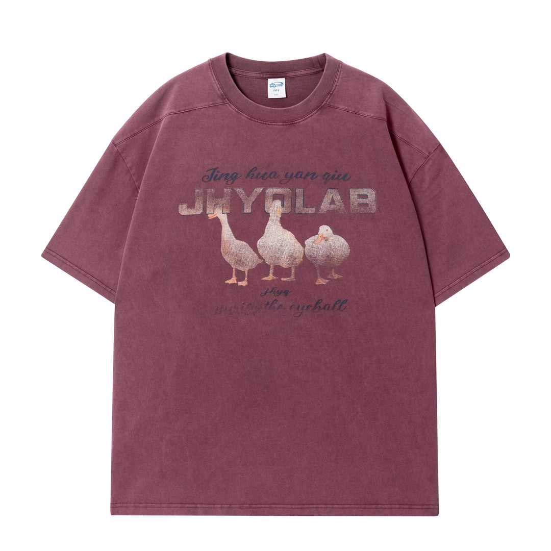JHYQ Washed Duck Print Tee | Face 3 Face