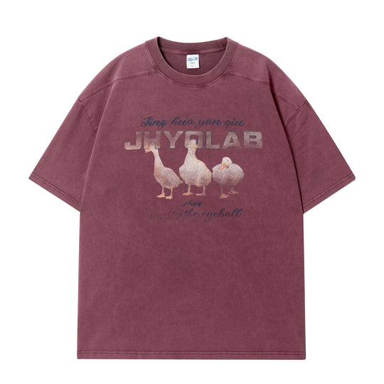 JHYQ Washed Duck Print Tee | Face 3 Face