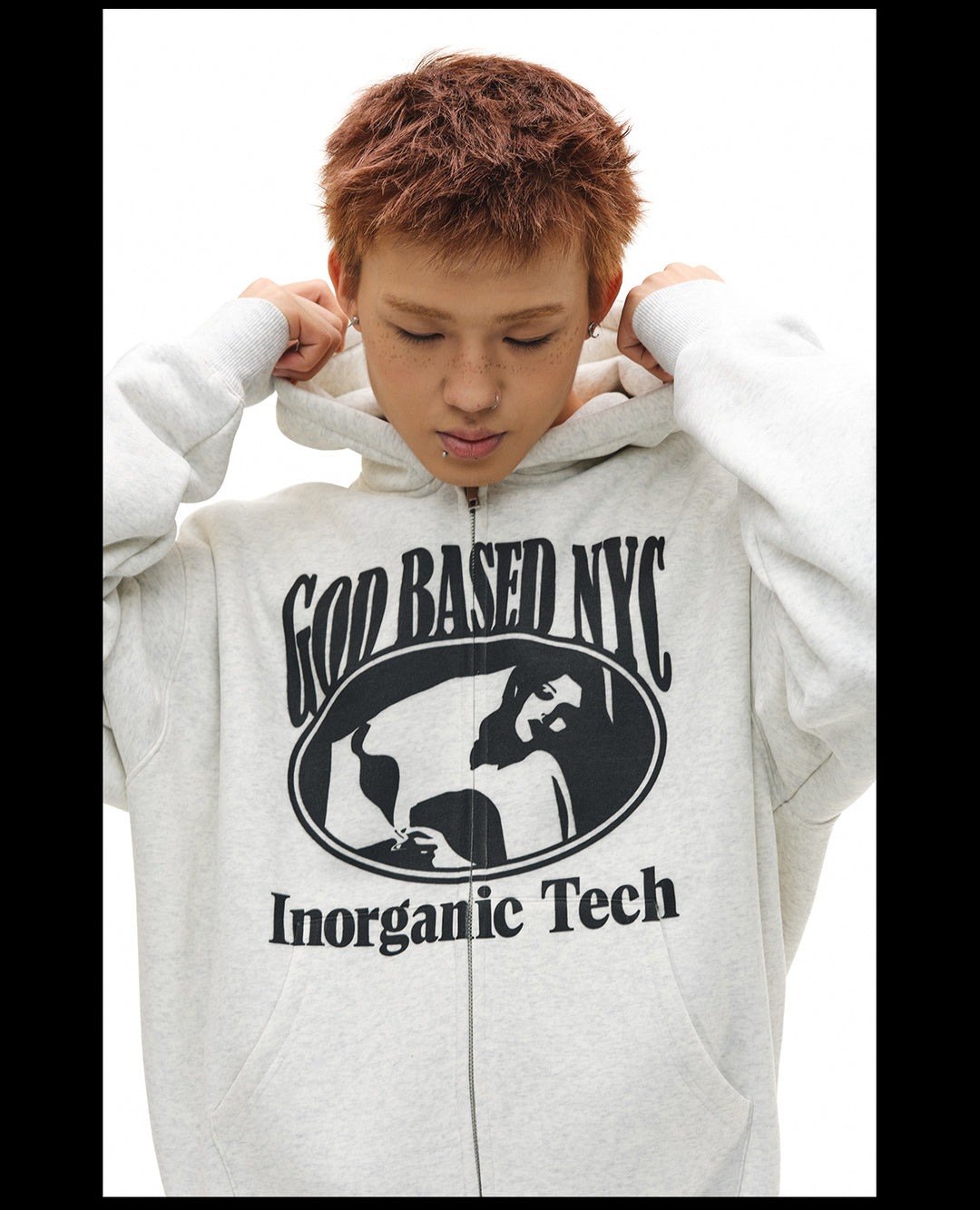 NOVACAM Vintage Print Zip Up Hoodie | Face 3 Face