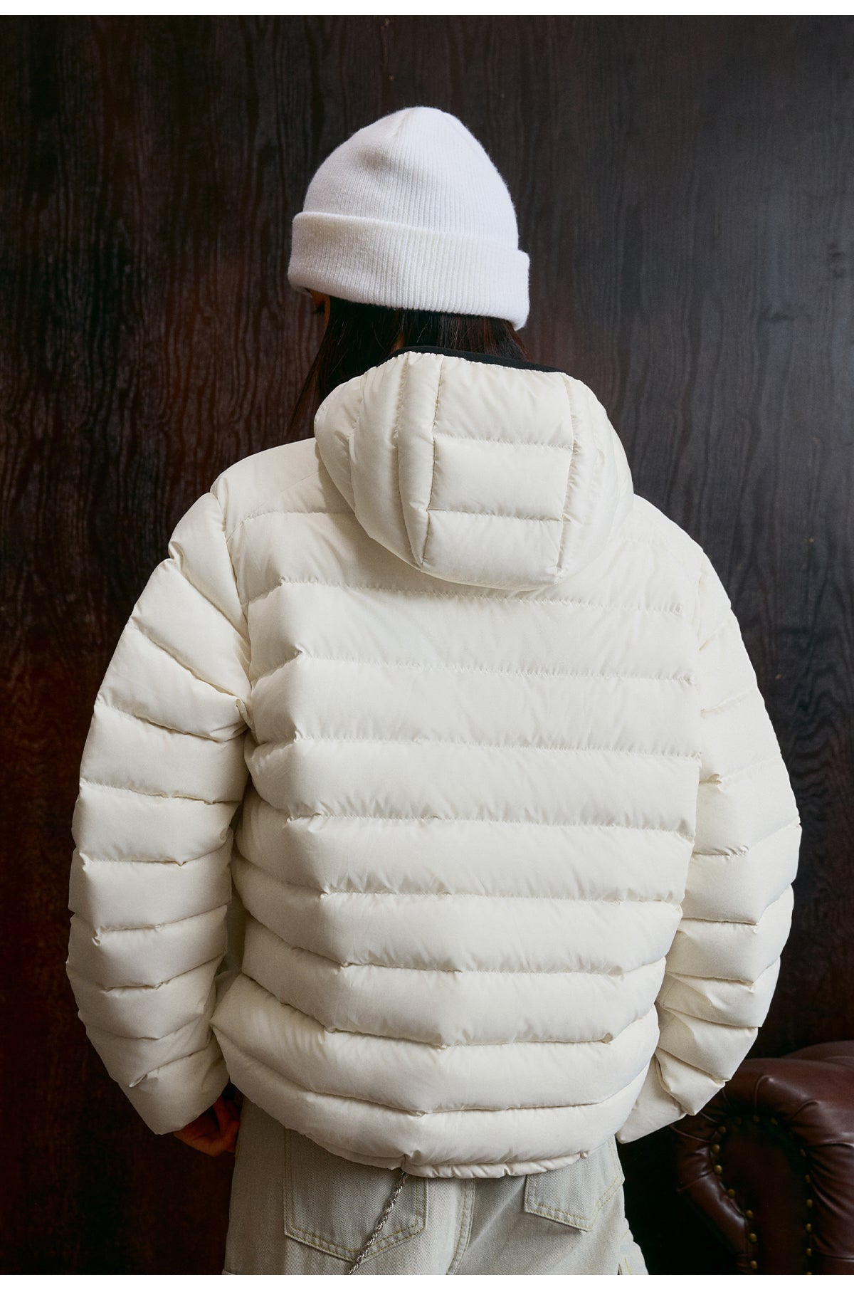 Small Town Kid Basic Logo Embroidery Lightweight Down Jacket | Face 3 Face