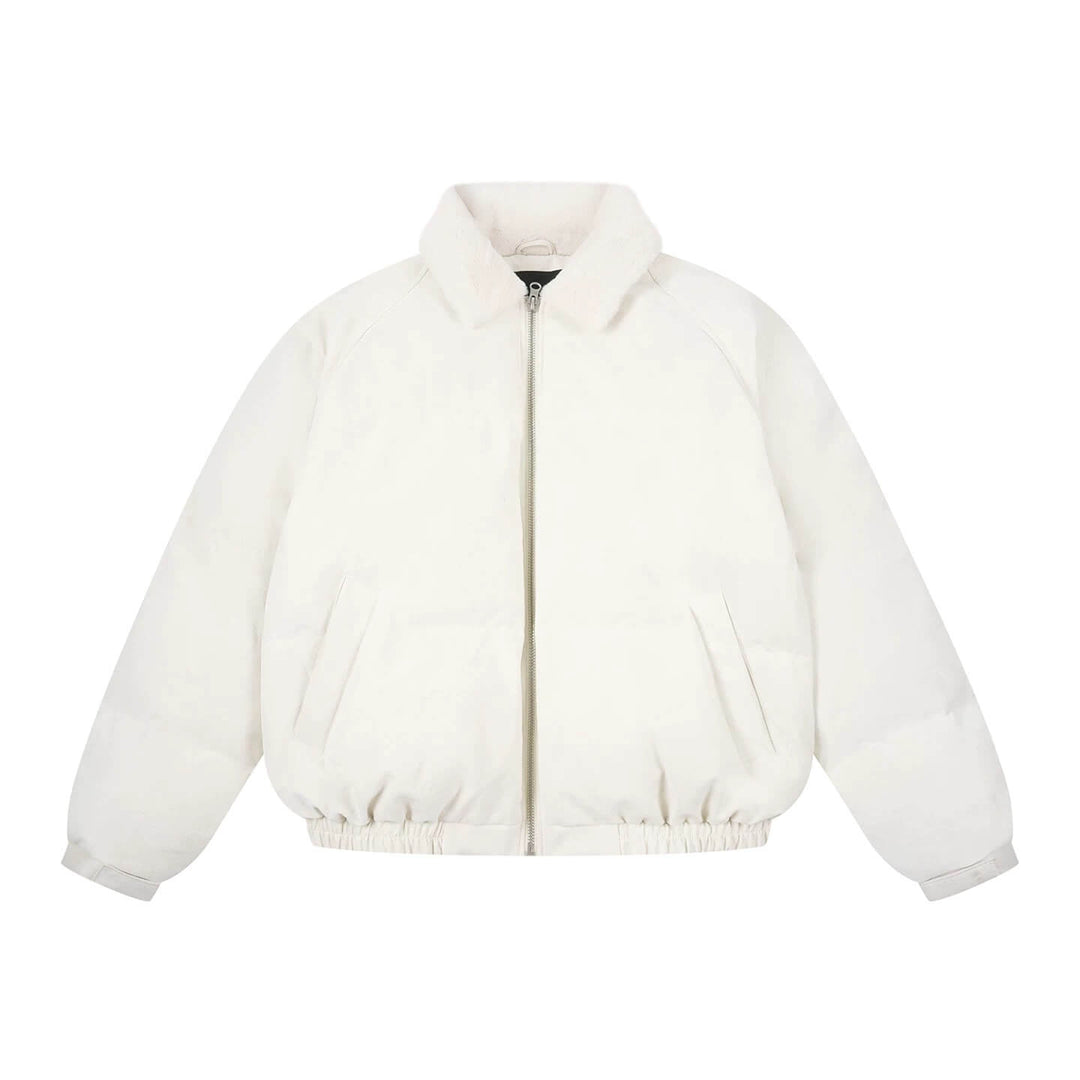 1807 Fur Collar PU Leather Down Jacket | Face 3 Face