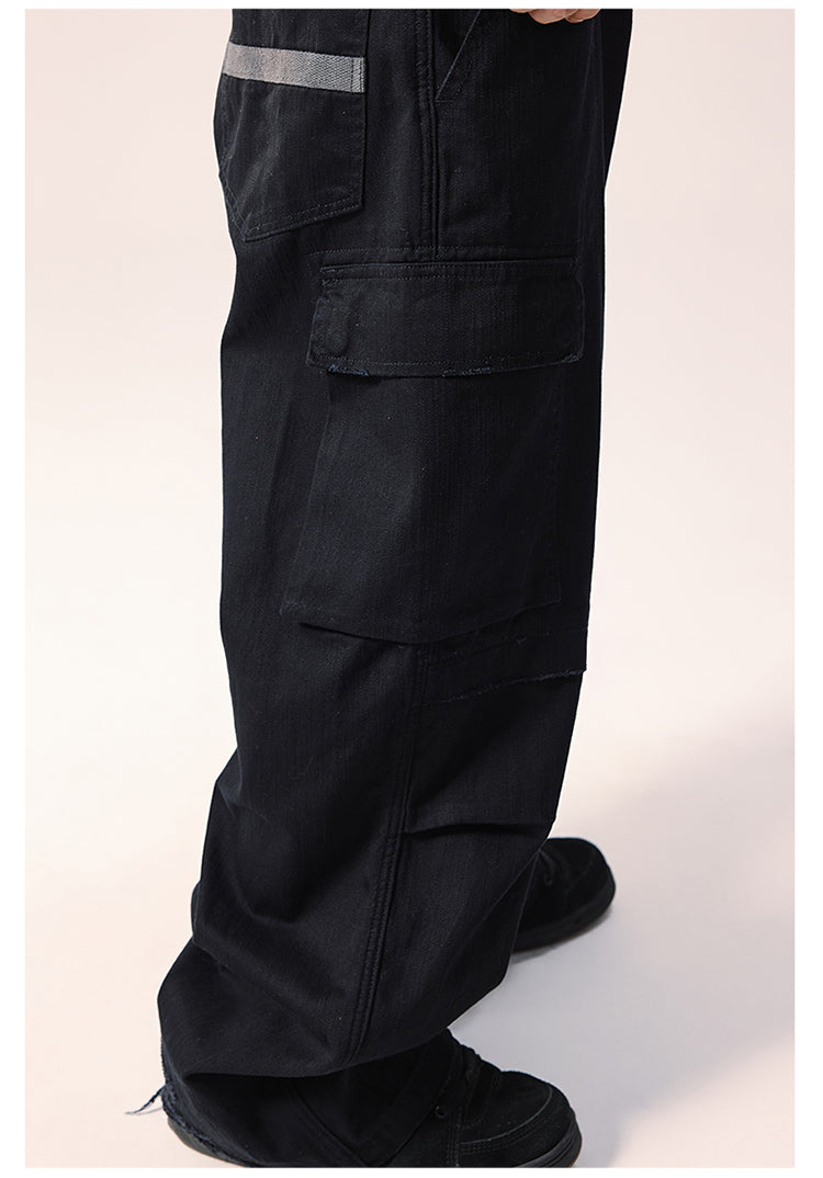 Remedy Distressed Hem Baggy Work Cargo Pants | Face 3 Face