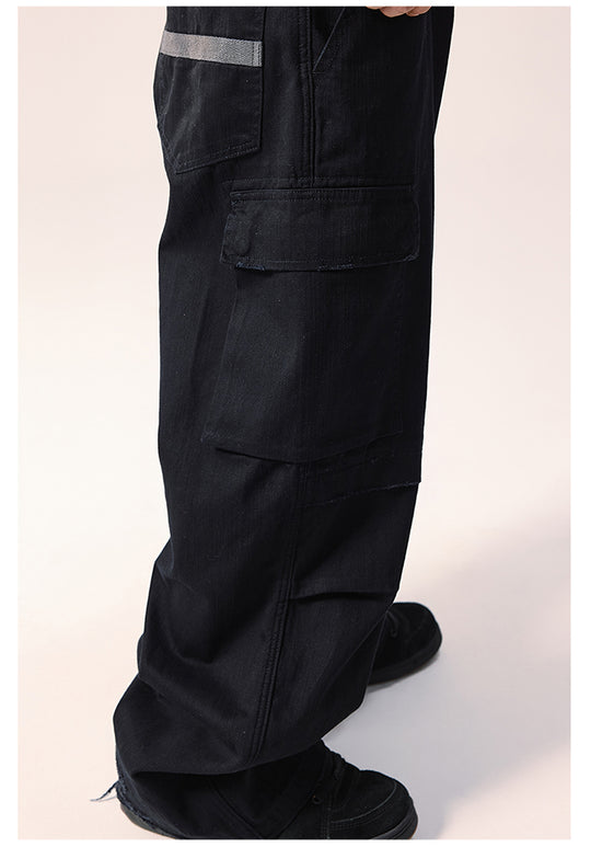 Remedy Distressed Hem Baggy Work Cargo Pants | Face 3 Face