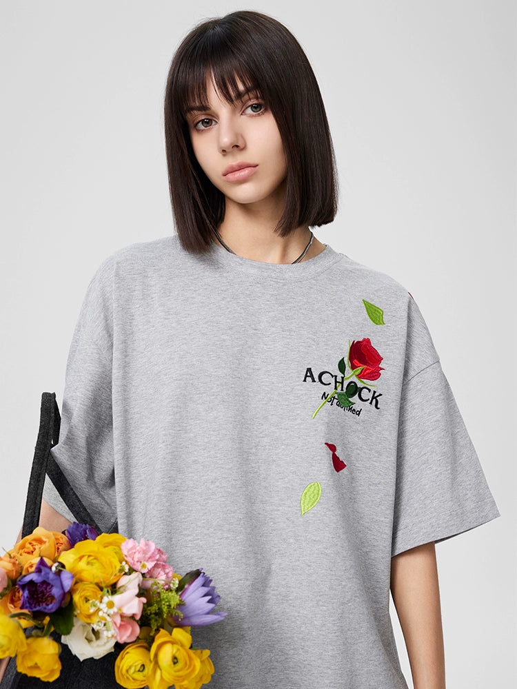 Achock Rose Embroidery Tee | Face 3 Face