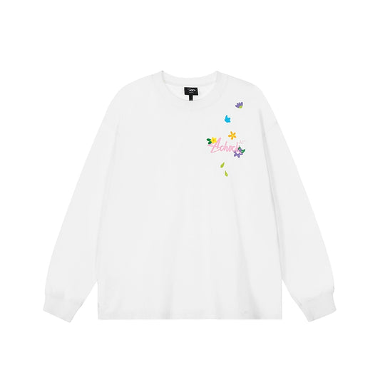 Achock Small Flower Logo Print Long Sleeve Tee | Face 3 Face