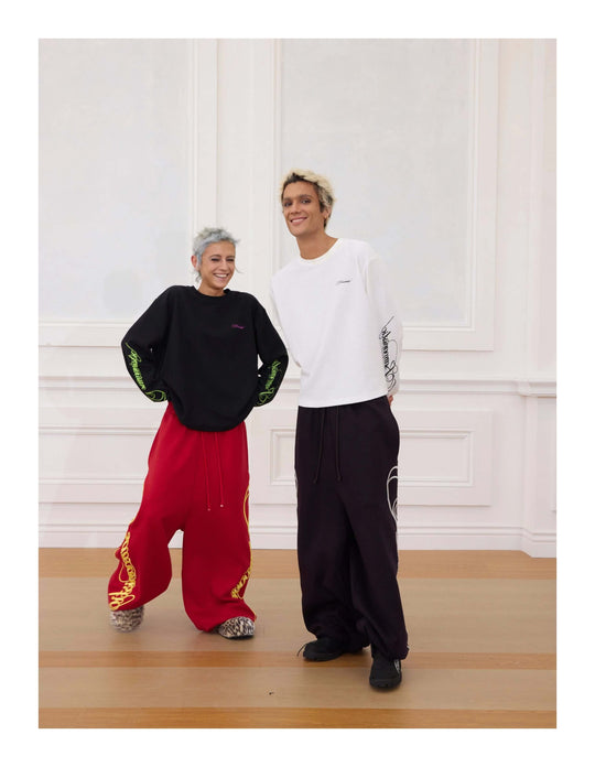 KARMANISTIC Original Embroidery Baggy Jogger Sweatpants | Face 3 Face