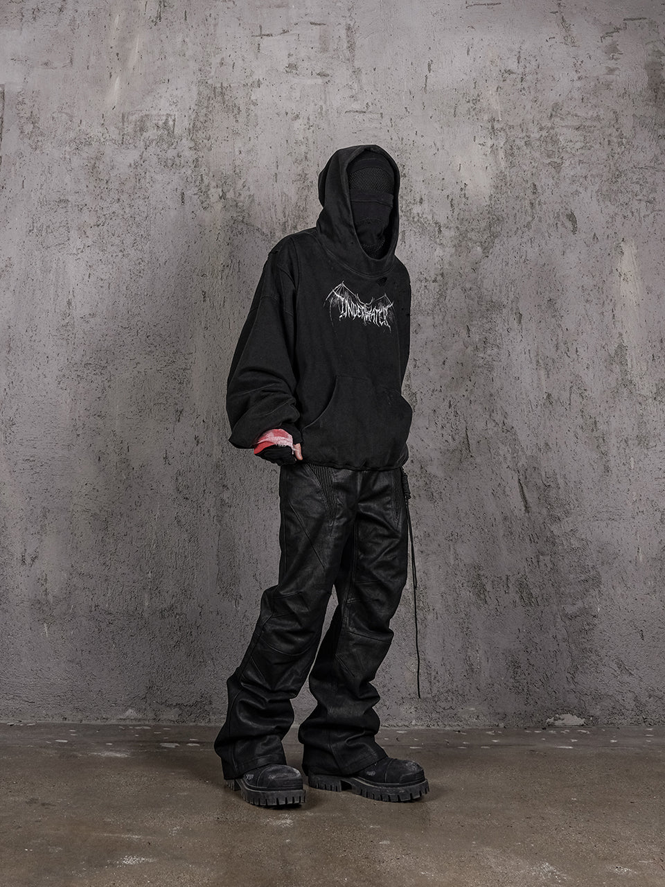 UNDERWATER Dust Black Deconstructed Destruction Hoodie | Face 3 Face