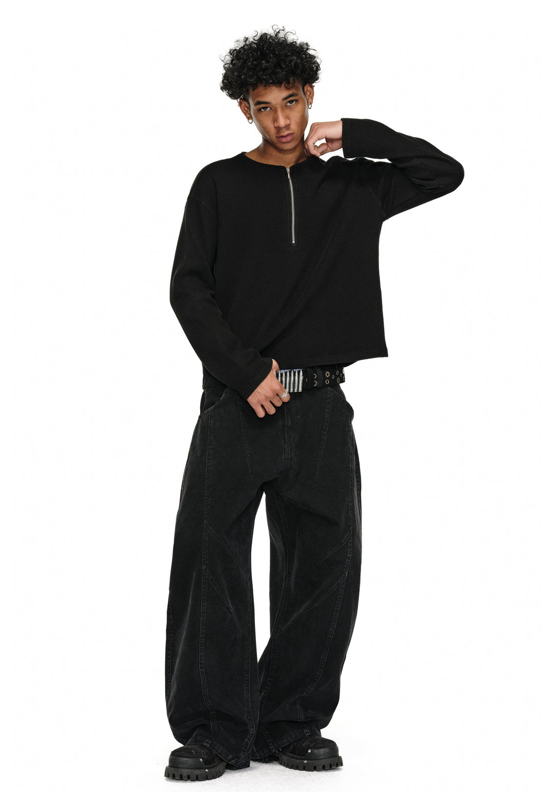 ANTIDOTE Deconstructed Washed Balloon Work Pants | Face 3 Face