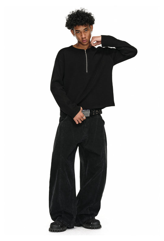 ANTIDOTE Deconstructed Washed Balloon Work Pants | Face 3 Face