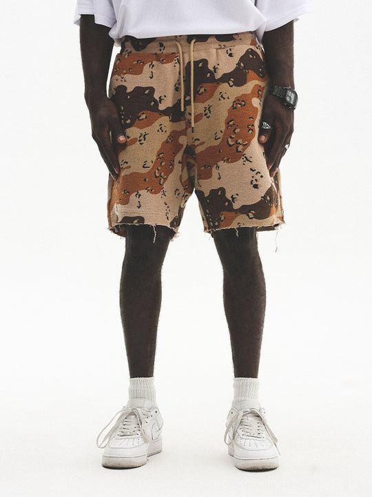 UNTILWERICH Terry Camouflage Drawstring Sweat Shorts | Face 3 Face