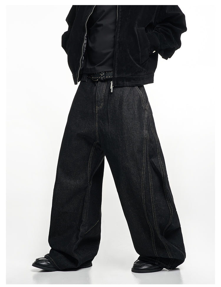 F3F Select Stitch Design Baggy Jeans | Face 3 Face