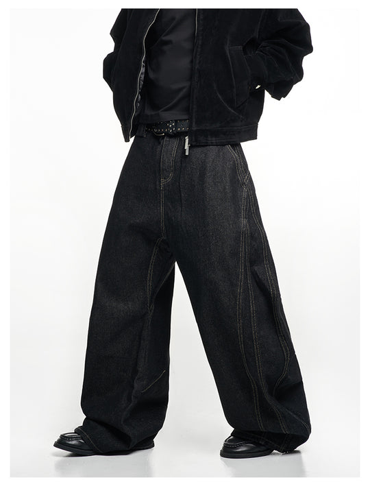 F3F Select Stitch Design Baggy Jeans | Face 3 Face